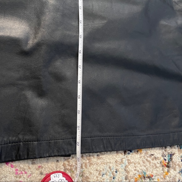 Vintage Miss Bergdorf Now  Black Leather Pencil Skirt XS/S - Picture 5 of 8